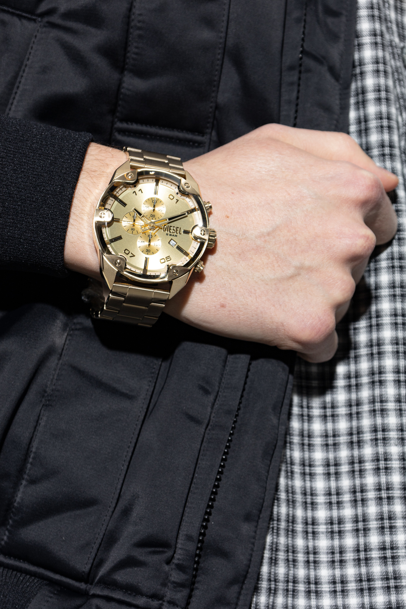 Gold Steel watch 'Spiked' Diesel - Vitkac AS